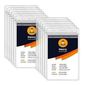 🔖48 Pack ID Badge Holders - Vertical 🔖 🆕